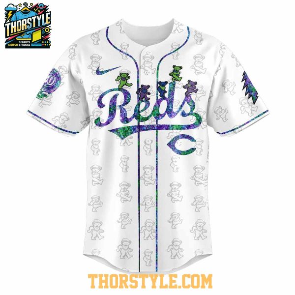Cincinnati Reds Memory Grateful Dead 60th Anniversary 2025 Baseball Jersey