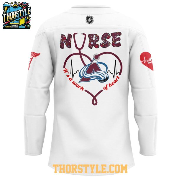 Colorado Avalanche Nurses Appreciation Work Of Heart 2025 Hockey Jersey