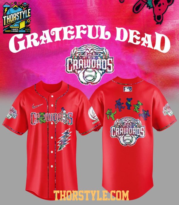 Hickory Crawdads Grateful Dead 60th Anniversary 2025 Baseball Jersey