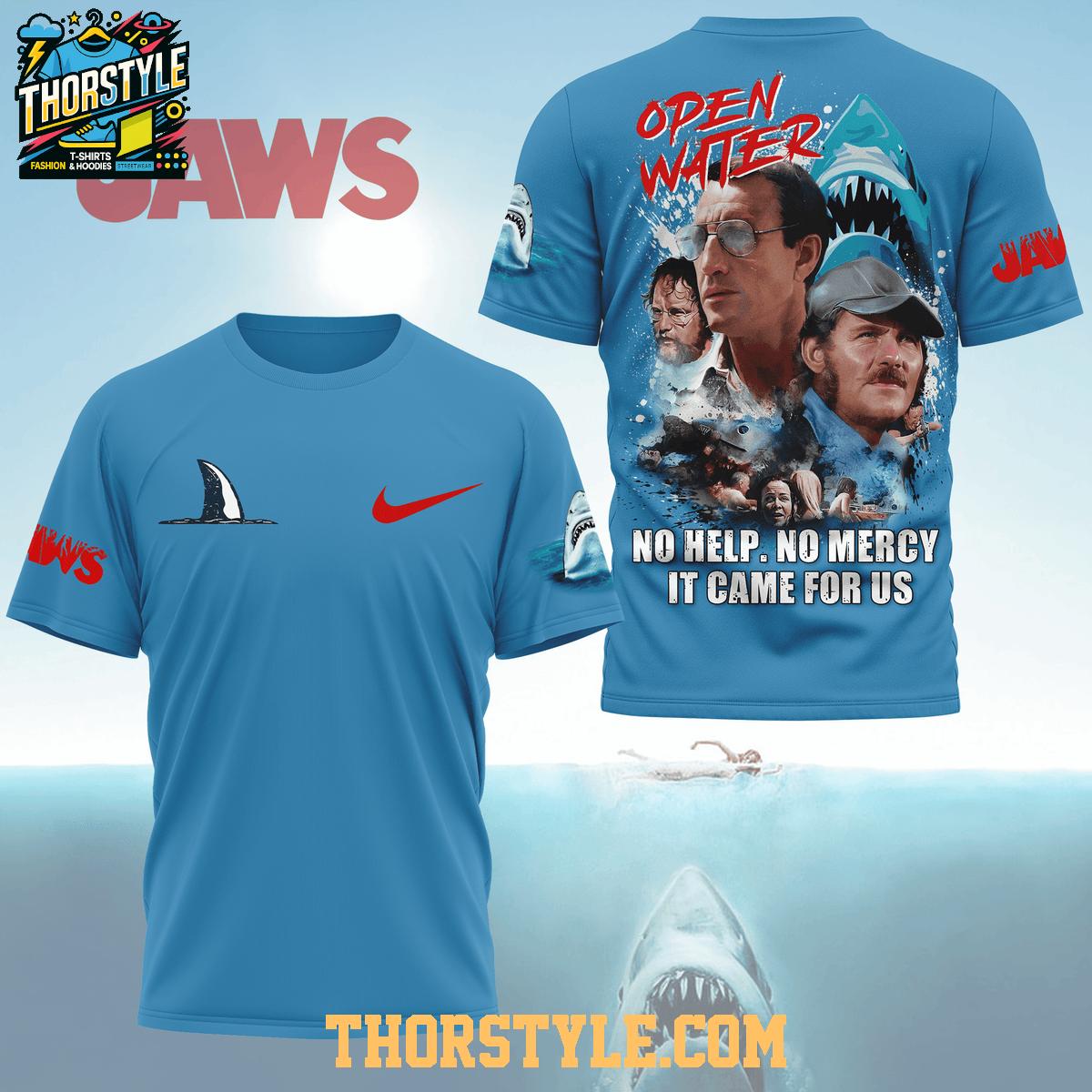 Jaws Open Water No Help No Mercy It Came For Us 2025 Hoodie T-Shirt Jaws Open Water No Help No Mercy It Came For Us 2025 Hoodie T-Shirt
