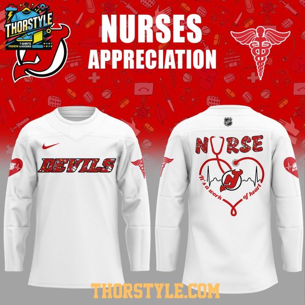 New Jersey Devils Nurses Appreciation Work Of Heart 2025 Hockey Jersey