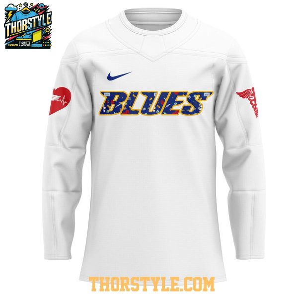 St. Louis Blues Nurses Appreciation Work Of Heart 2025 Hockey Jersey