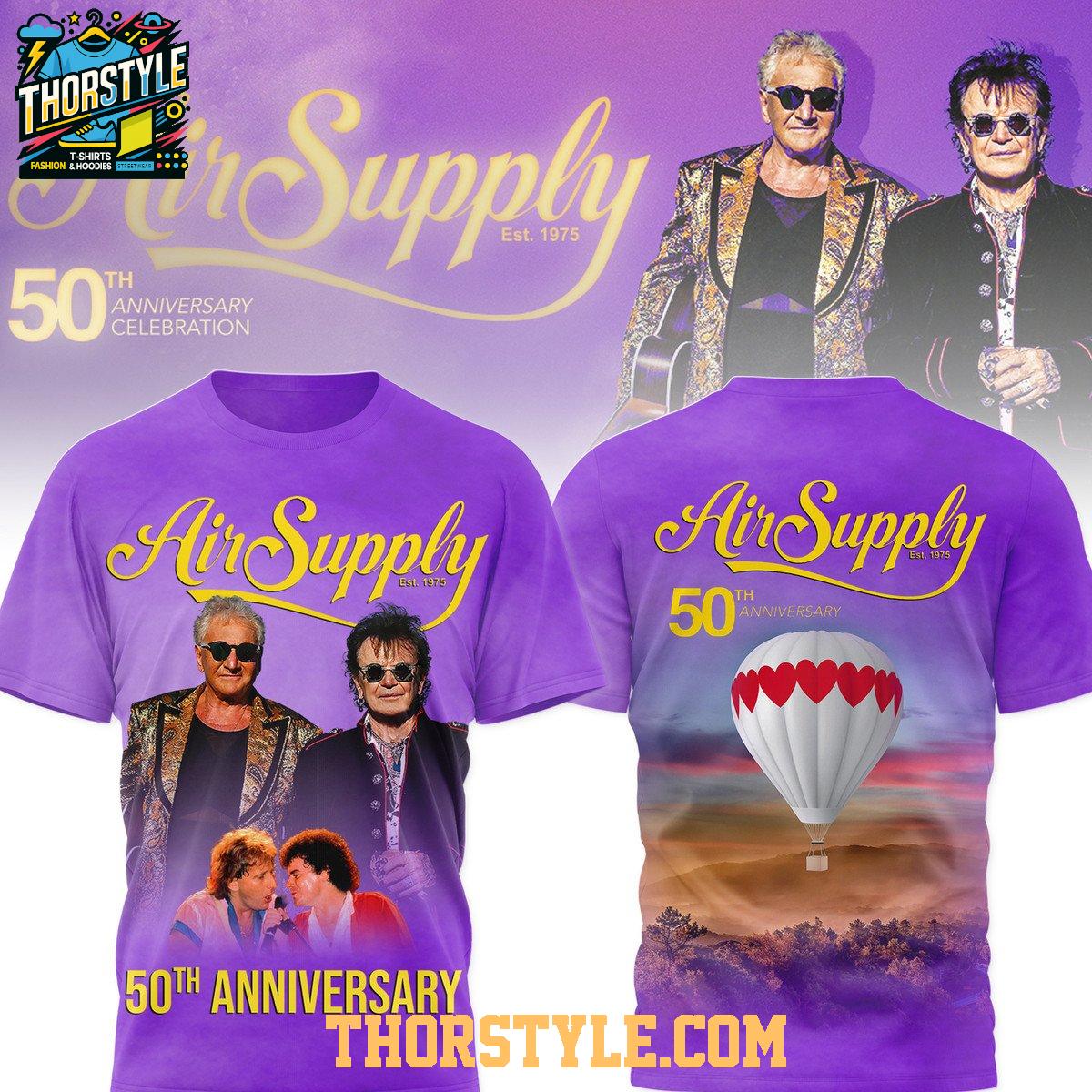 Air Supply Celebrating 50th Anniversary 1975-2025 Hoodie T-Shirt Air Supply Celebrating 50th Anniversary 1975-2025 Hoodie T-Shirt
