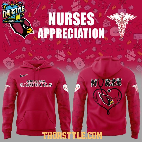 Arizona Cardinals Nurses Appreciation 2025 Work Of Heart Hoodie T-Shirt