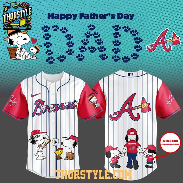 Atlanta Braves Snoopy Happy Father’s Day Peanuts 2025 Baseball Jersey