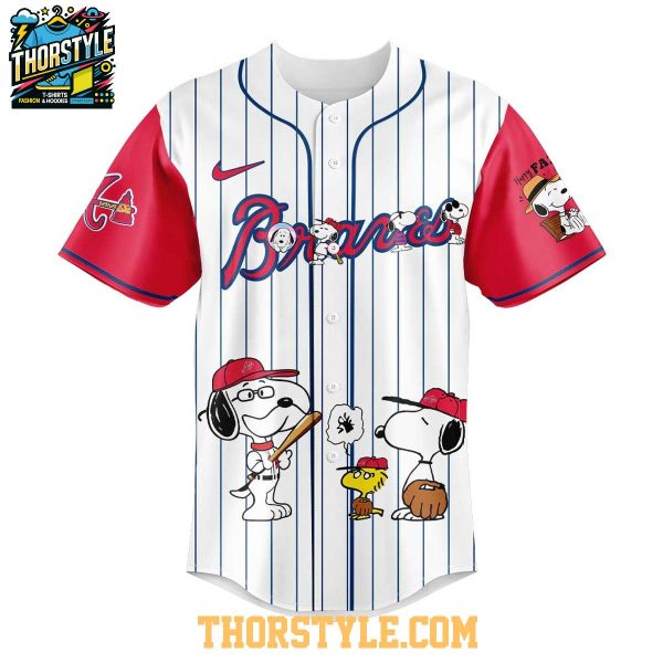 Atlanta Braves Snoopy Happy Father’s Day Peanuts 2025 Baseball Jersey