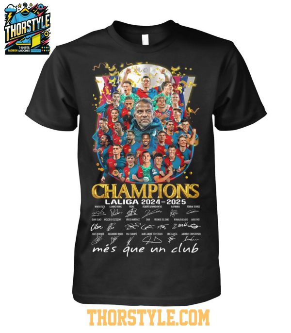 Barcelona Champions La Liga 2024-2025 Celebrating Time T-Shirt