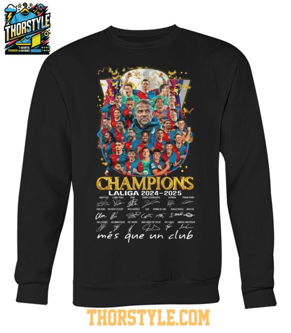 Barcelona Champions La Liga 2024-2025 Celebrating Time T-Shirt