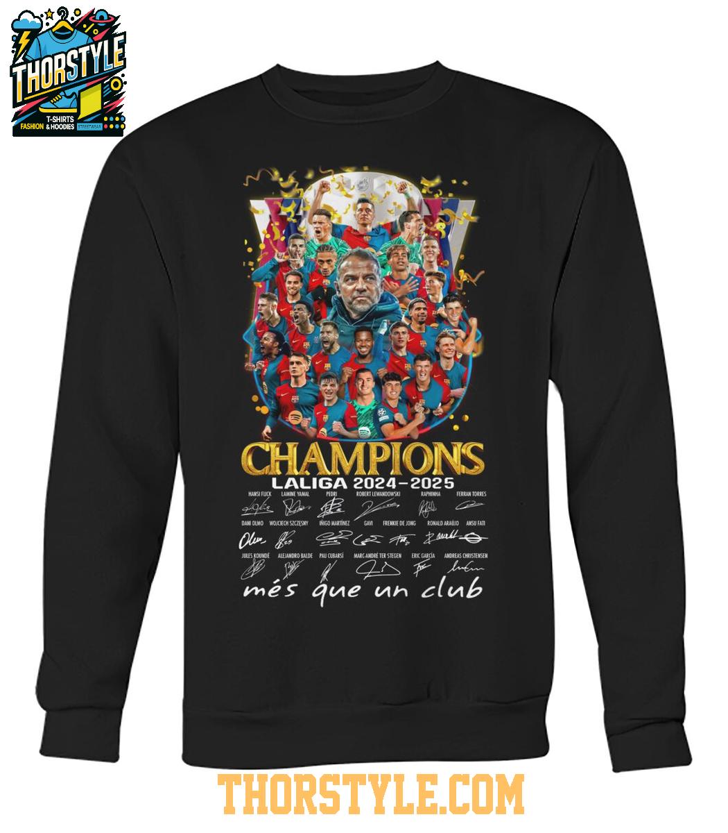Barcelona Champions La Liga 2024-2025 Celebrating Time T-Shirt Barcelona Champions La Liga 2024-2025 Celebrating Time T-Shirt