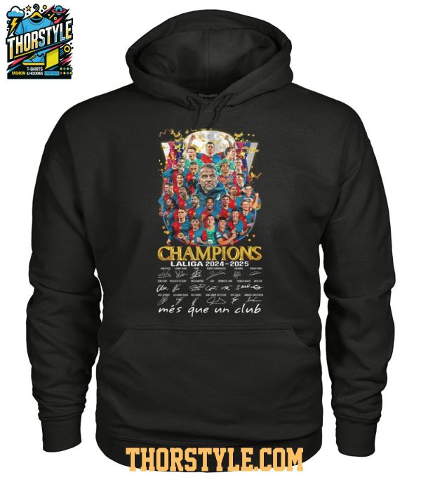 Barcelona Champions La Liga 2024-2025 Celebrating Time T-Shirt