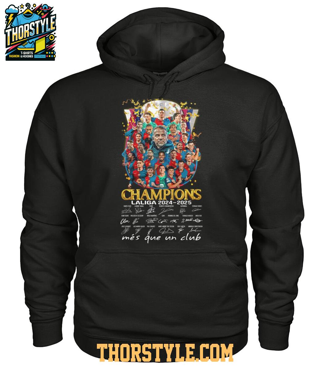 Barcelona Champions La Liga 2024-2025 Celebrating Time T-Shirt Barcelona Champions La Liga 2024-2025 Celebrating Time T-Shirt