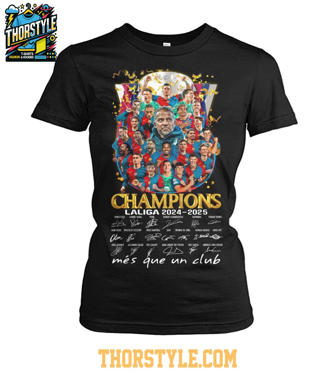 Barcelona Champions La Liga 2024-2025 Celebrating Time T-Shirt Barcelona Champions La Liga 2024-2025 Celebrating Time T-Shirt