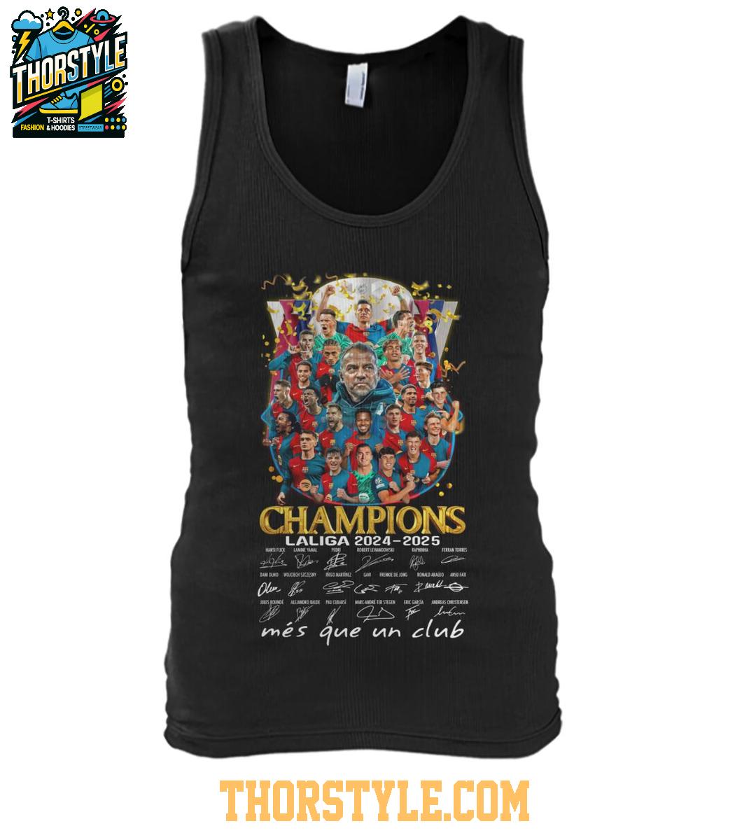 Barcelona Champions La Liga 2024-2025 Celebrating Time T-Shirt Barcelona Champions La Liga 2024-2025 Celebrating Time T-Shirt