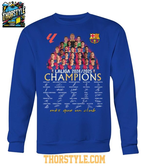 Barcelona La Liga 2025 Champions Mes Que Un Club Barca T-Shirt