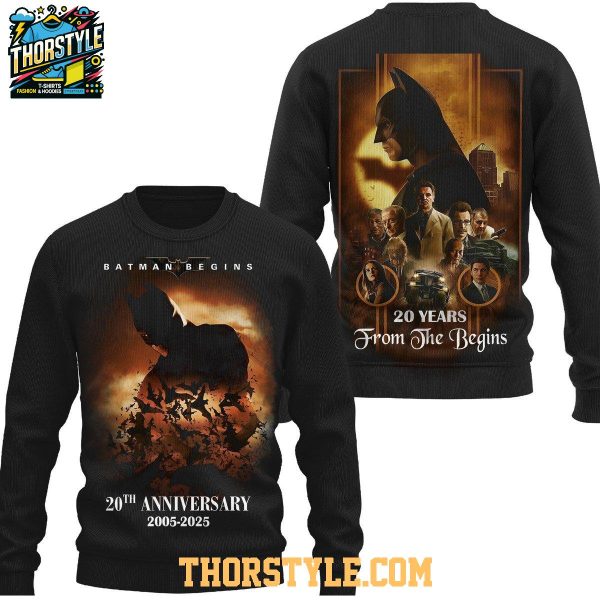 Batman 20th Anniversary 2005-2025 From The Begins Hoodie T-Shirt