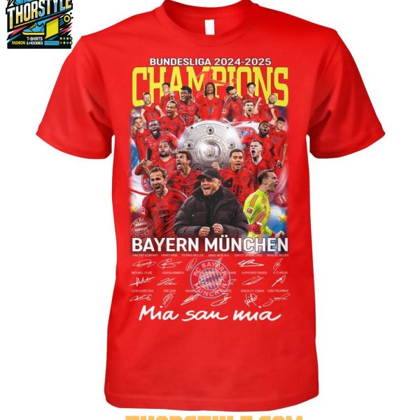 Bayern Munchen Bundesliga 2024-2025 Mia San Mia Champions T-Shirt
