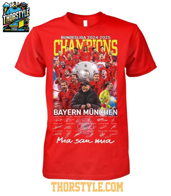 Bayern Munchen Bundesliga 2024-2025 Mia San Mia Champions T-Shirt