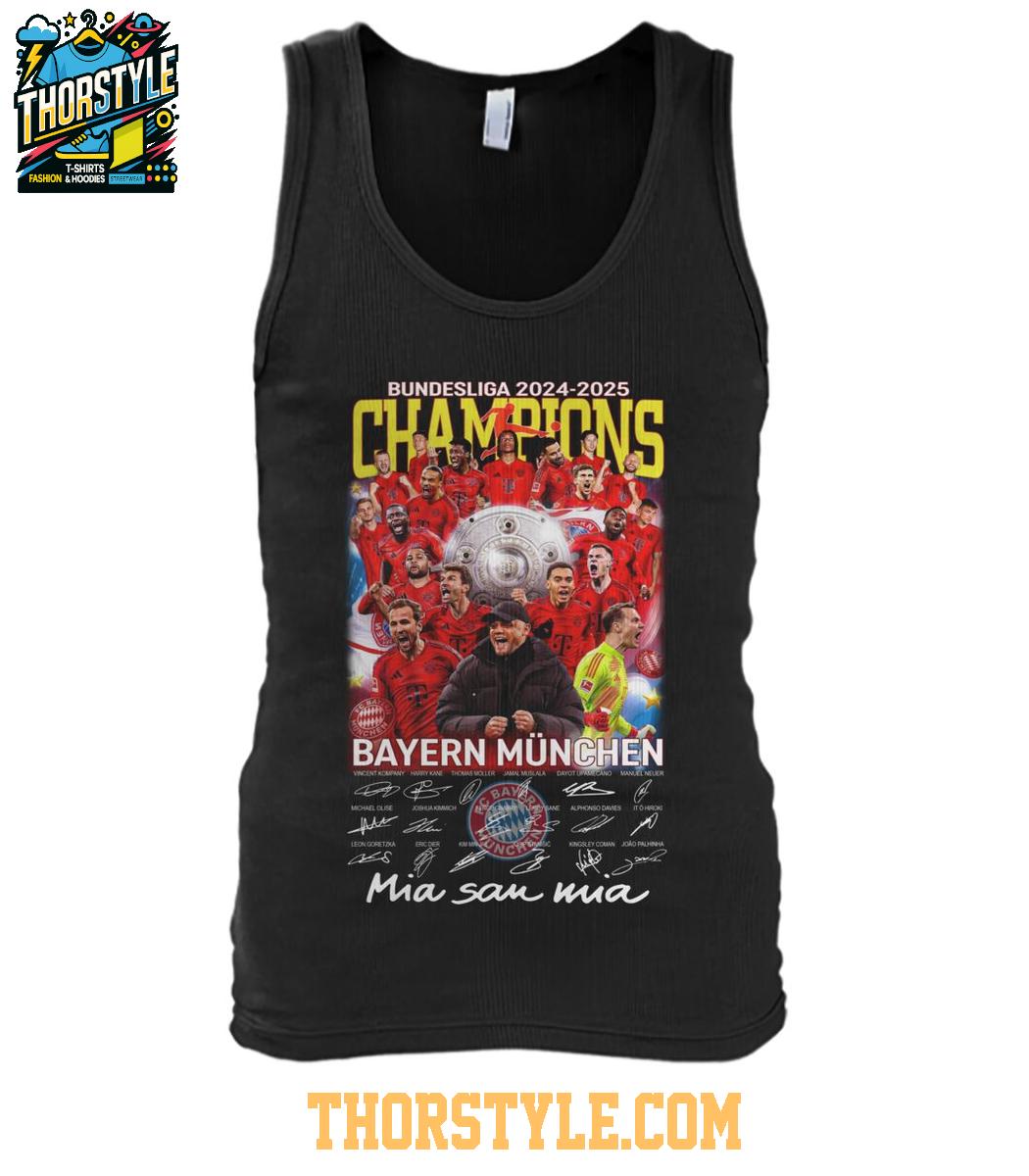 Bayern Munchen Bundesliga 2024-2025 Mia San Mia Champions T-Shirt Bayern Munchen Bundesliga 2024-2025 Mia San Mia Champions T-Shirt