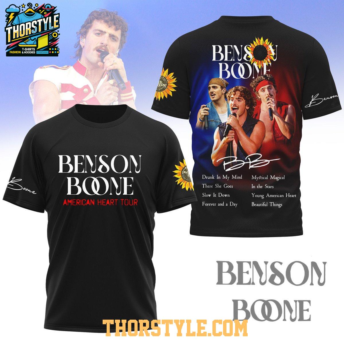 Benson Boone American Heart Tour 2025 Flower Boy Hoodie T-Shirt Benson Boone American Heart Tour 2025 Flower Boy Hoodie T-Shirt