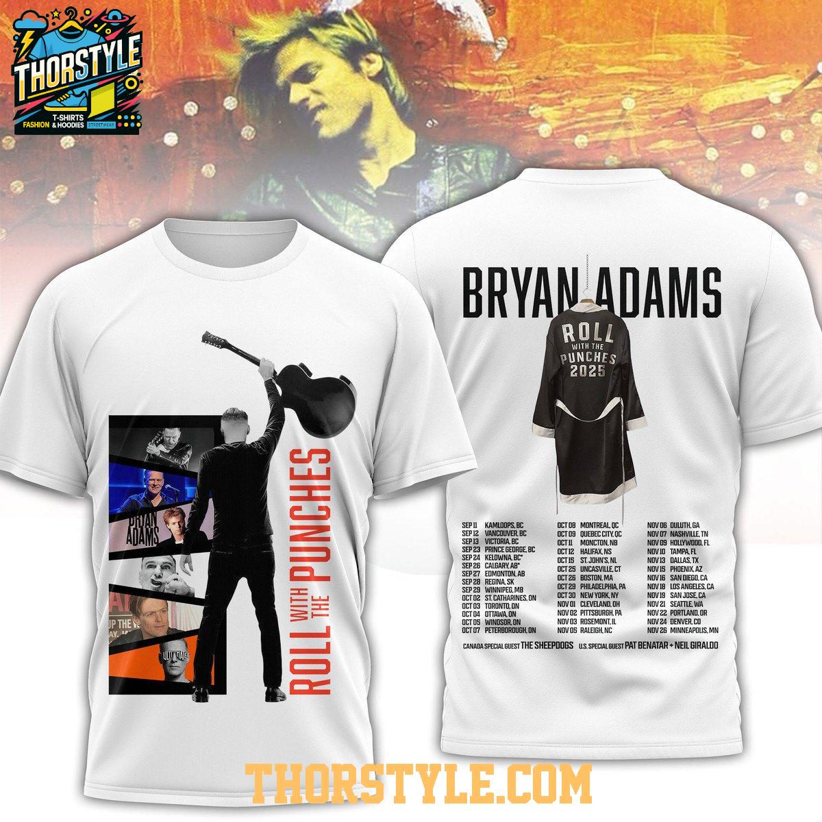 Bryan Adams Roll With The Punches Tour 2025 Showtime Hoodie T-Shirt Bryan Adams Roll With The Punches Tour 2025 Showtime Hoodie T-Shirt