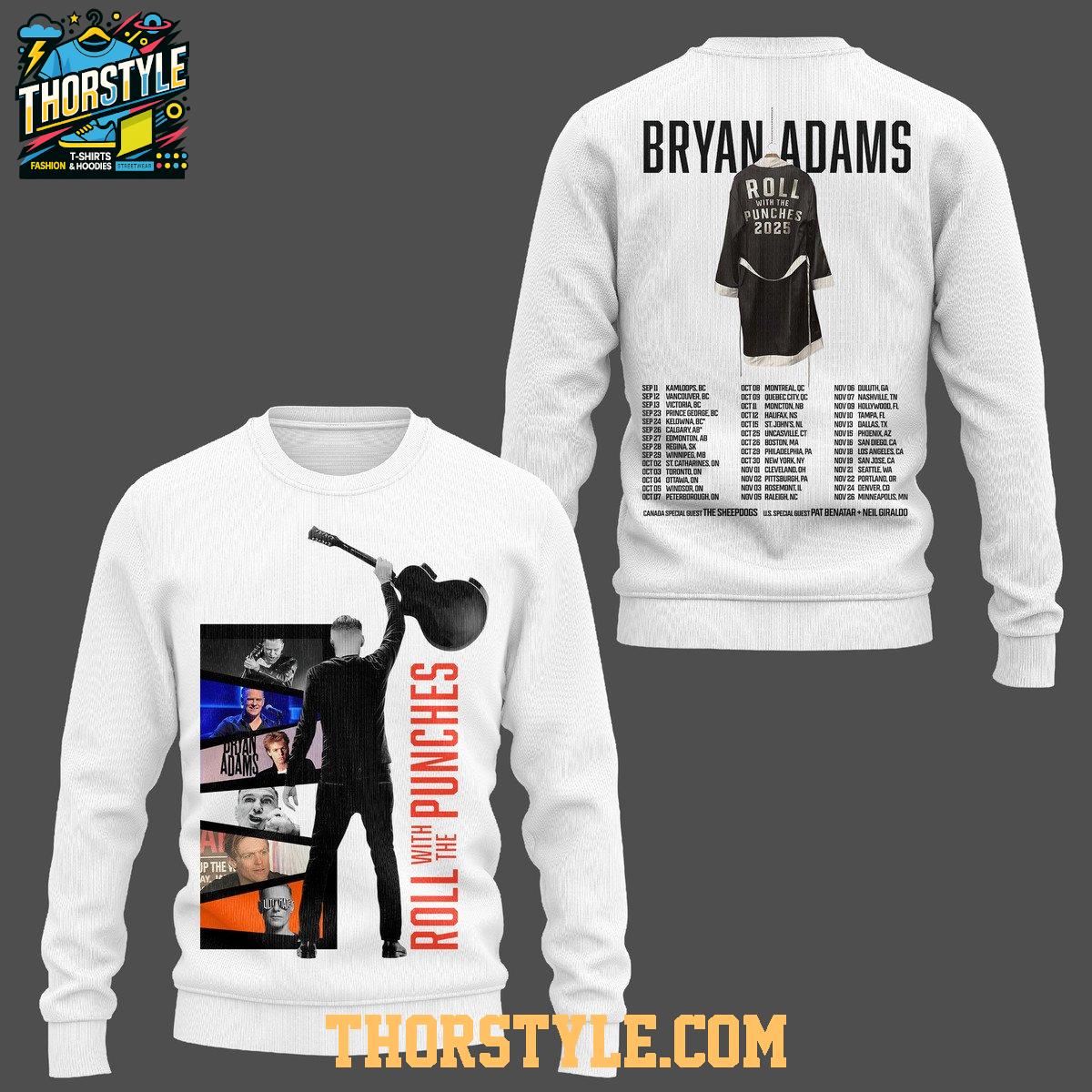 Bryan Adams Roll With The Punches Tour 2025 Showtime Hoodie T-Shirt Bryan Adams Roll With The Punches Tour 2025 Showtime Hoodie T-Shirt