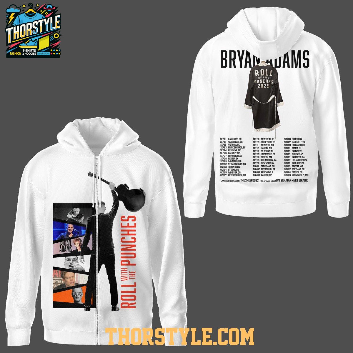 Bryan Adams Roll With The Punches Tour 2025 Showtime Hoodie T-Shirt Bryan Adams Roll With The Punches Tour 2025 Showtime Hoodie T-Shirt
