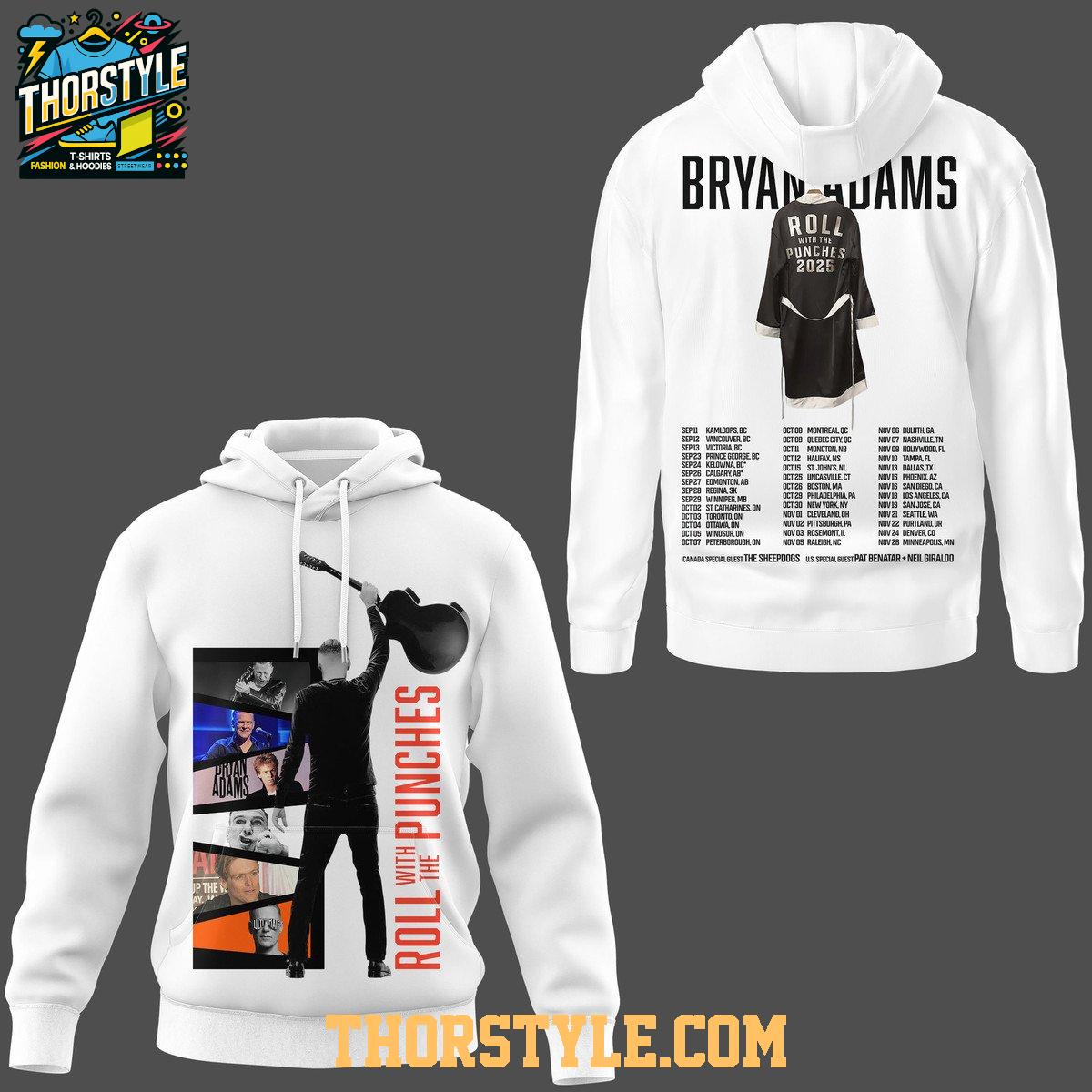 Bryan Adams Roll With The Punches Tour 2025 Showtime Hoodie T-Shirt Bryan Adams Roll With The Punches Tour 2025 Showtime Hoodie T-Shirt