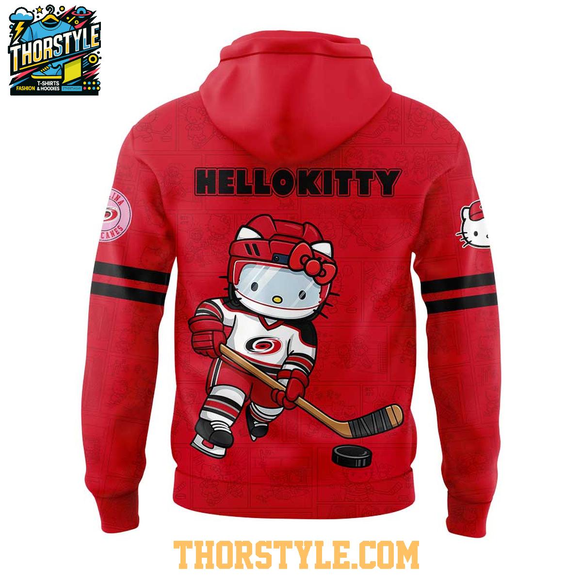 Carolina Hurricanes Hello Kitty 2025 Celebrating 50th Anniversary Hoodie T-Shirt Carolina Hurricanes Hello Kitty 2025 Celebrating 50th Anniversary Hoodie T-Shirt