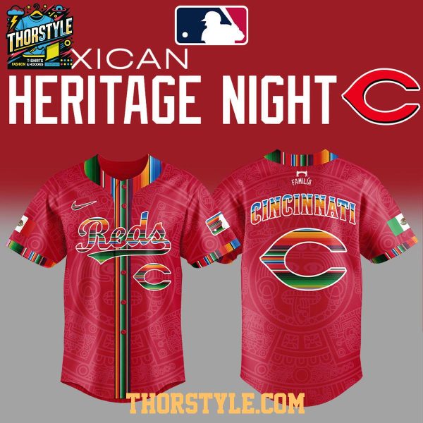 Cincinnati Reds Mexican Heritage Familia 2025 Personalized Baseball Jersey