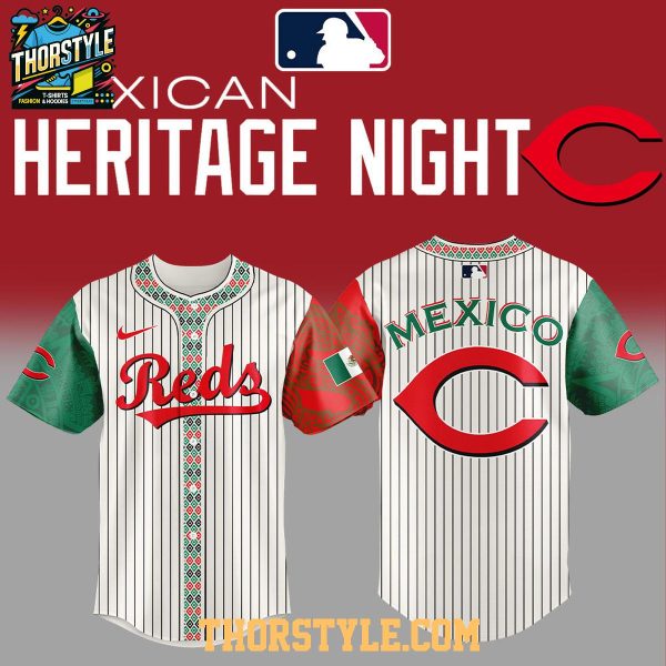 Cincinnati Reds Mexico 2025 Mexican Heritage Night Striped Baseball Jersey