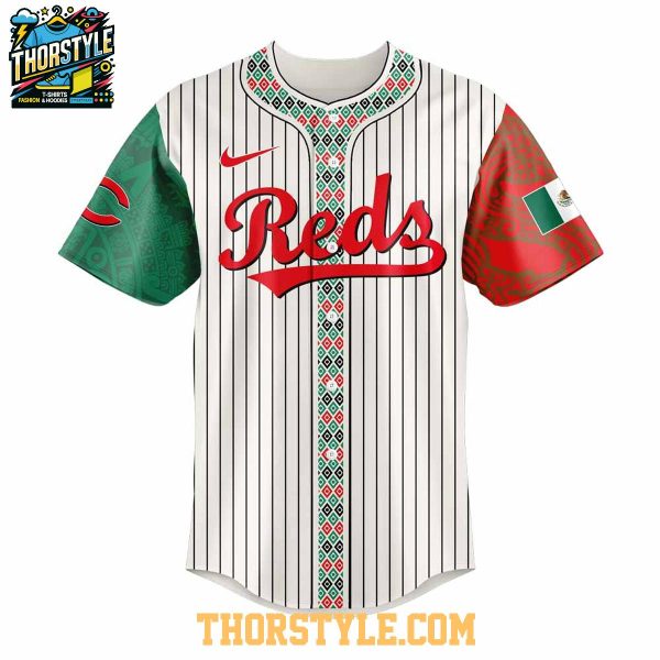 Cincinnati Reds Mexico 2025 Mexican Heritage Night Striped Baseball Jersey