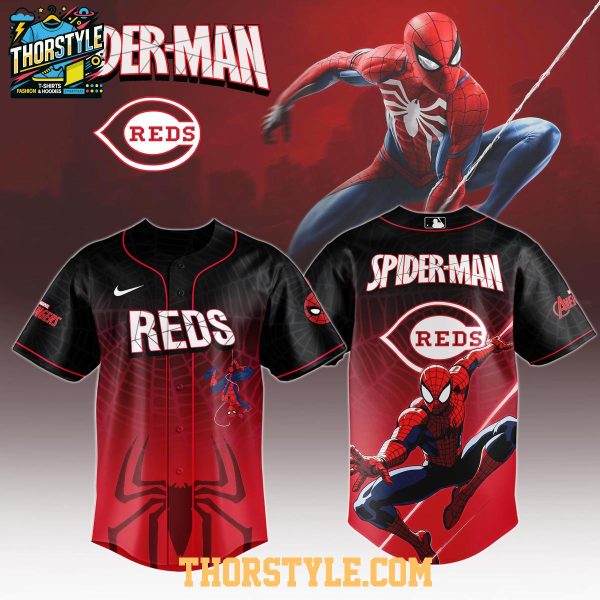 Cincinnati Reds x Spider Man Game Night 2025 The Hero Baseball Jersey