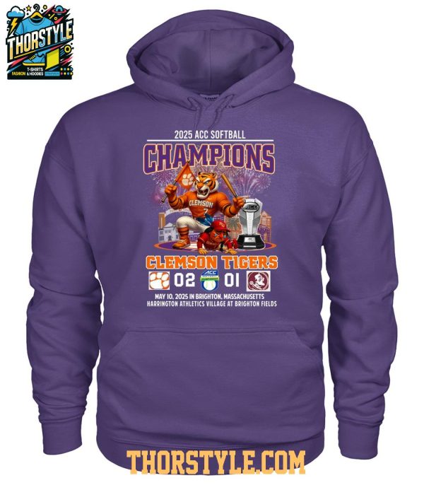 Clemson Tigers 2025 ACC Softball Champions Beat Seminoles T-Shirt