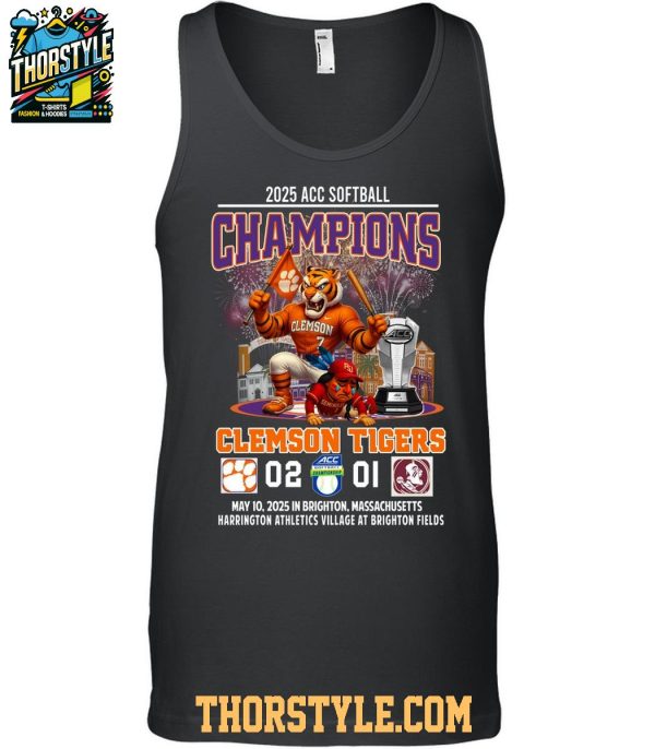 Clemson Tigers 2025 ACC Softball Champions Beat Seminoles T-Shirt