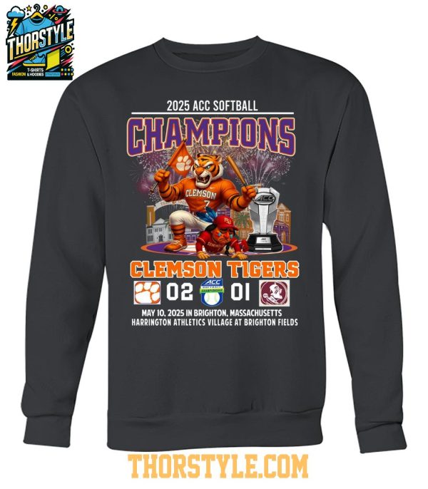 Clemson Tigers 2025 ACC Softball Champions Beat Seminoles T-Shirt