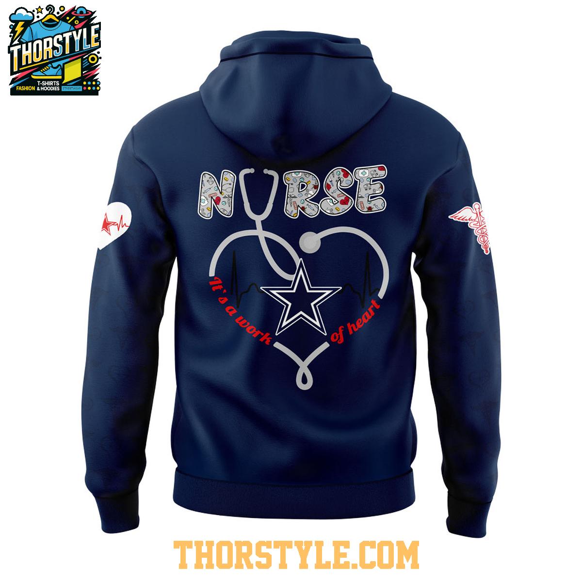 Dallas Cowboys Nurses Appreciation 2025 Work Of Heart Hoodie T-Shirt Dallas Cowboys Nurses Appreciation 2025 Work Of Heart Hoodie T-Shirt