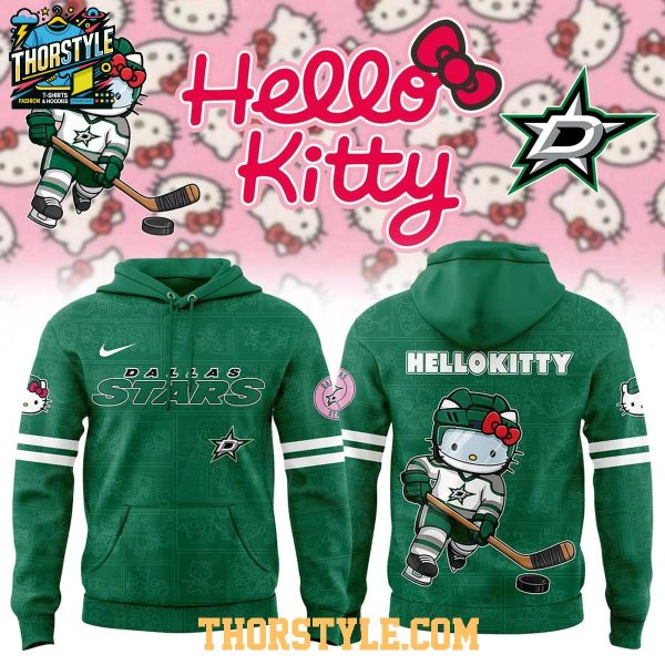 Dallas Stars Hello Kitty 2025 Celebrating 50th Anniversary Hoodie T-Shirt