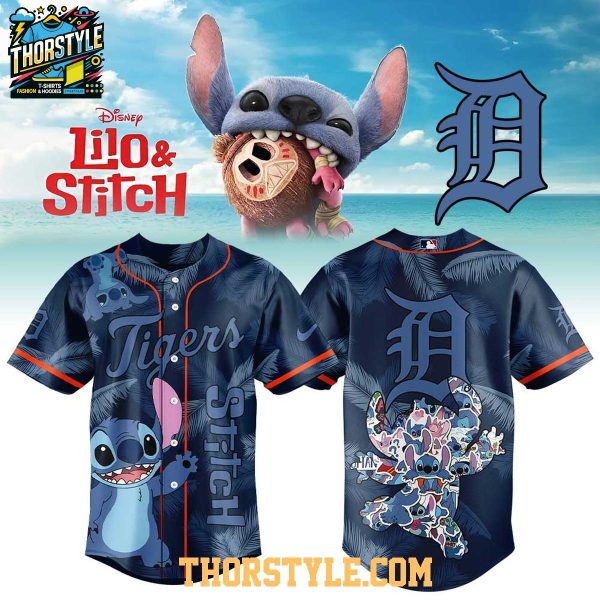 Detroit Tigers 2025 Lilo And Stitch Ohana Means Family Baseball Jersey