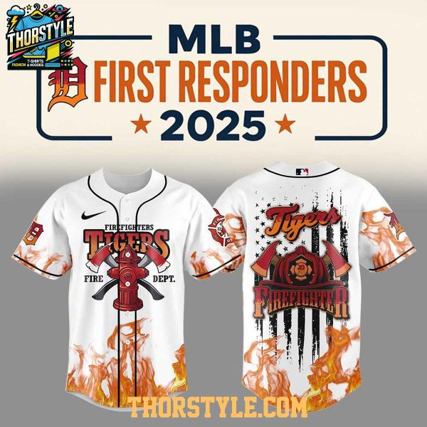Detroit Tigers Firefighter Appreciation 2025 Fire Dept. Baseball Jersey