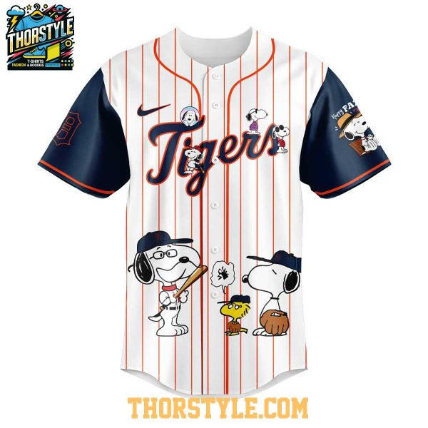 Detroit Tigers Snoopy Happy Father’s Day Peanuts 2025 Baseball Jersey