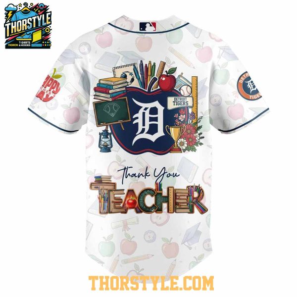 Detroit Tigers Thank You My Teacher 2025 Appreciation Baseball Jersey