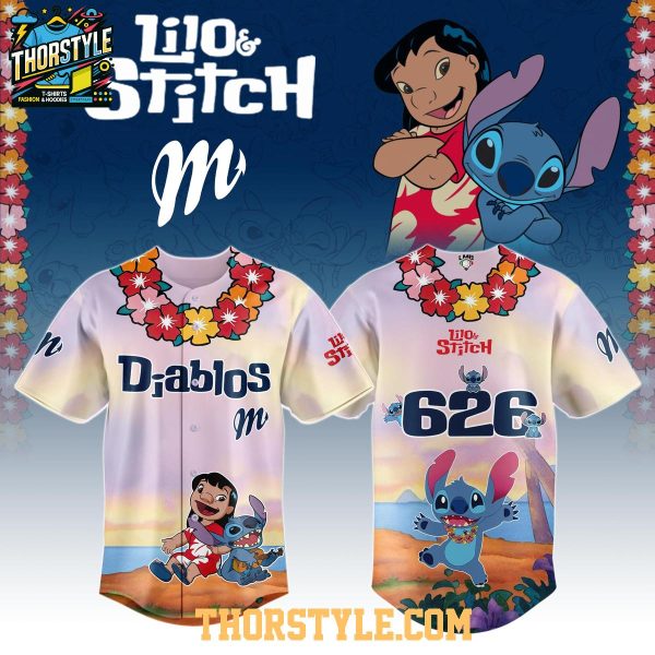 Diablos Rojos Del Mexico 2025 Lilo & Stitch Forever Memories Baseball Jersey