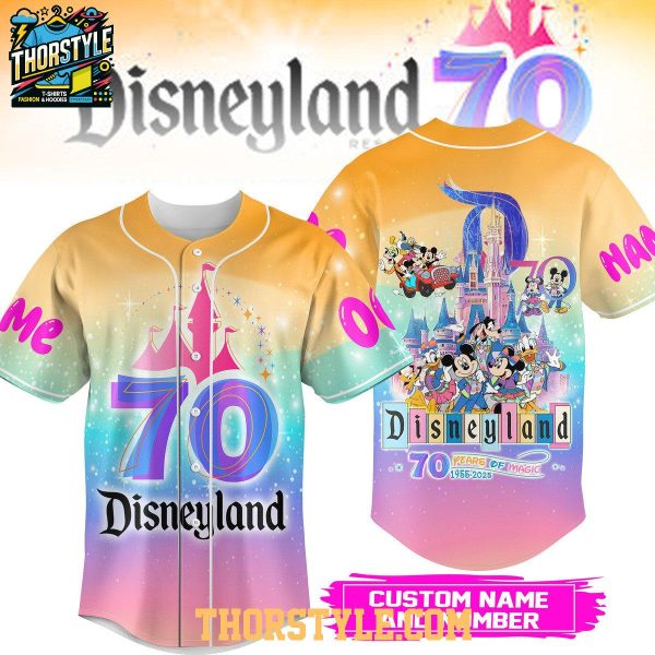 Disneyland 70 Years Of Magic 1955-2025 Celebration Personalized Baseball Jersey