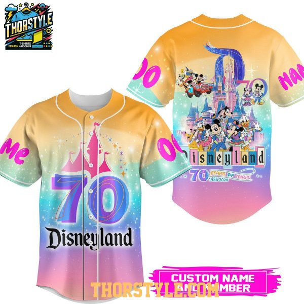 Disneyland 70 Years Of Magic 1955-2025 Celebration Personalized Baseball Jersey