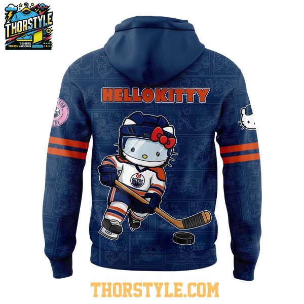 Edmonton Oilers Hello Kitty 2025 Celebrating 50th Anniversary Hoodie T-Shirt