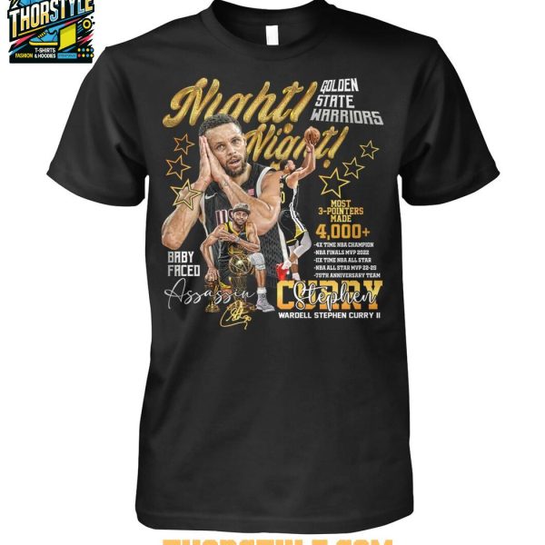 Golden State Warriors Stephen Curry Night Night 2025 Baby Face Assassin T-Shirt