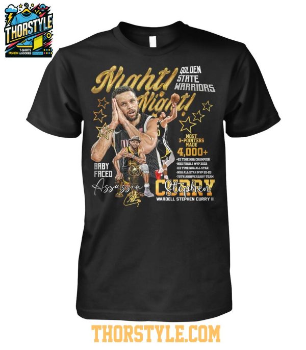 Golden State Warriors Stephen Curry Night Night 2025 Baby Face Assassin T-Shirt