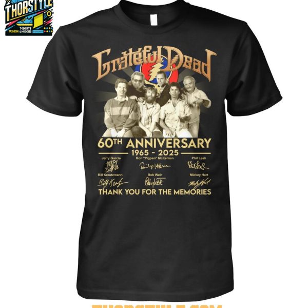 Grateful Dead 60th Anniversary 1965-2025 Thank You For The Memories T-Shirt