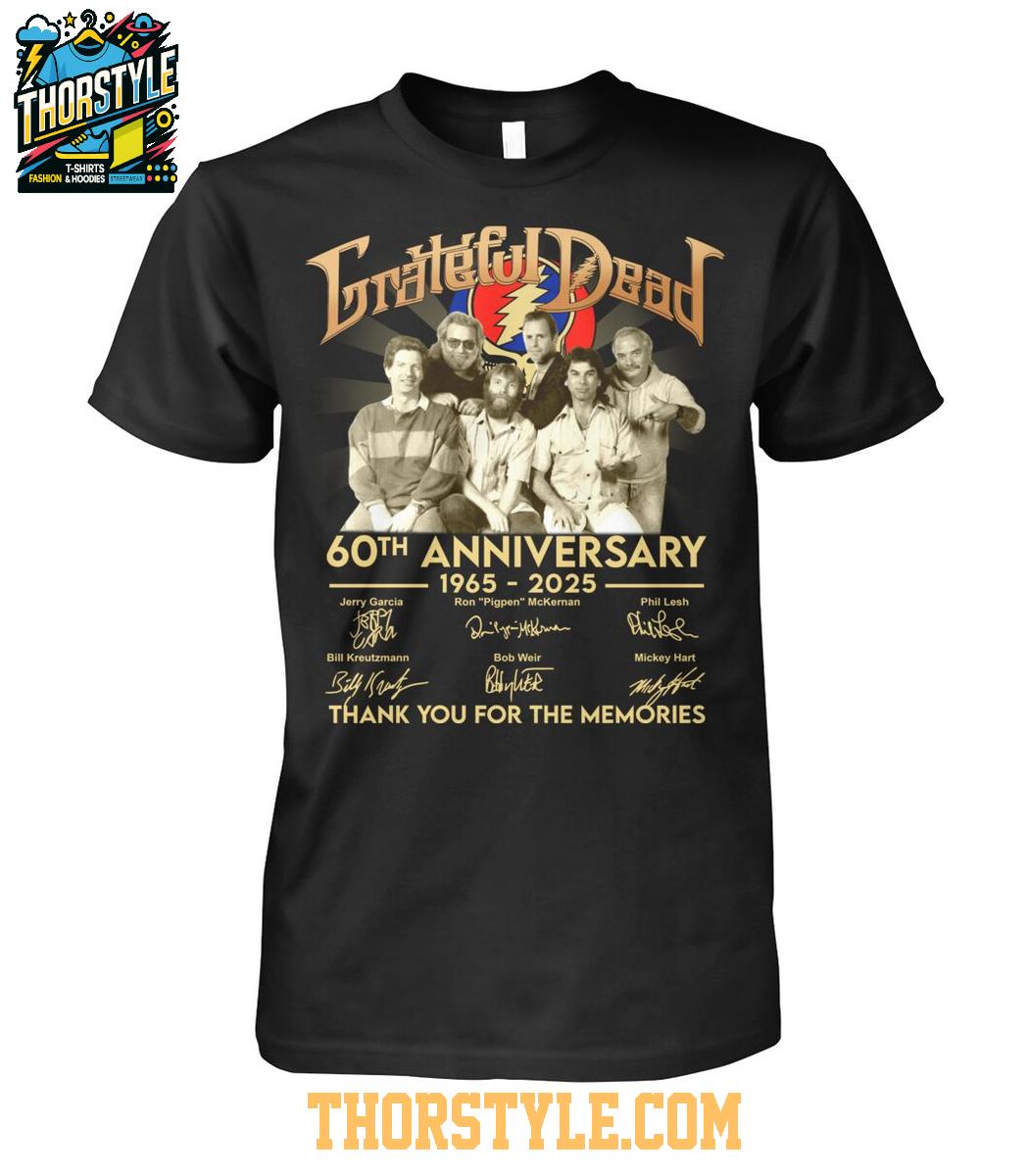 Grateful Dead 60th Anniversary 1965-2025 Thank You For The Memories T-Shirt Grateful Dead 60th Anniversary 1965-2025 Thank You For The Memories T-Shirt