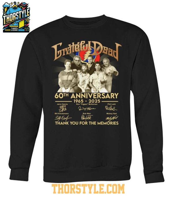 Grateful Dead 60th Anniversary 1965-2025 Thank You For The Memories T-Shirt
